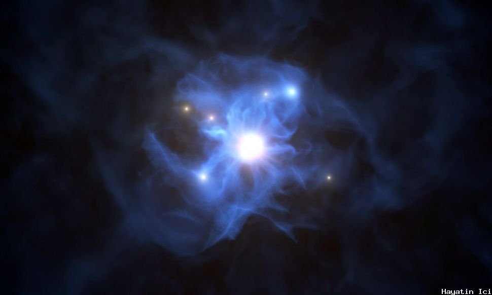 'Örümcek ağı' Süper Kütleli Kara Deliğin Etrafında Altı Galaksi Hapsediyor